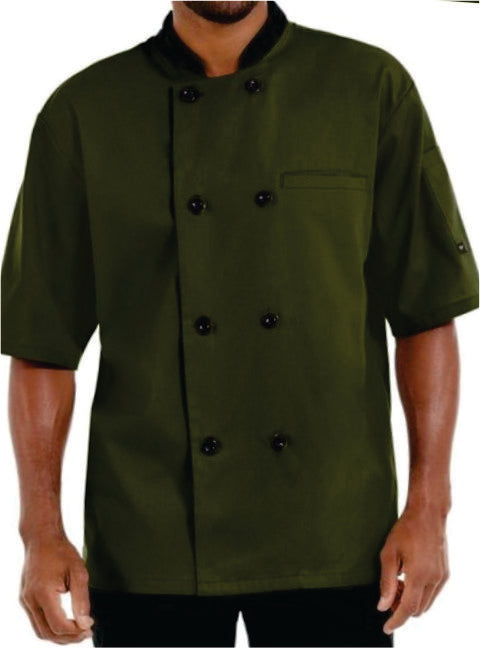Chef Coat Short Sleeve- Olive Green Half sleeve ECC-104 Moq-2