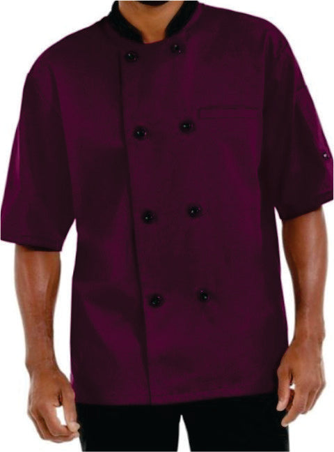 Chef Coat Short Sleeve- Maroon Half sleeve ECC-107 Moq-2