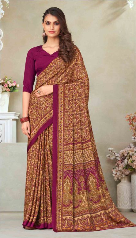 Saree Sari Luxury Premium American Crape Georgette Design - 21602 B
