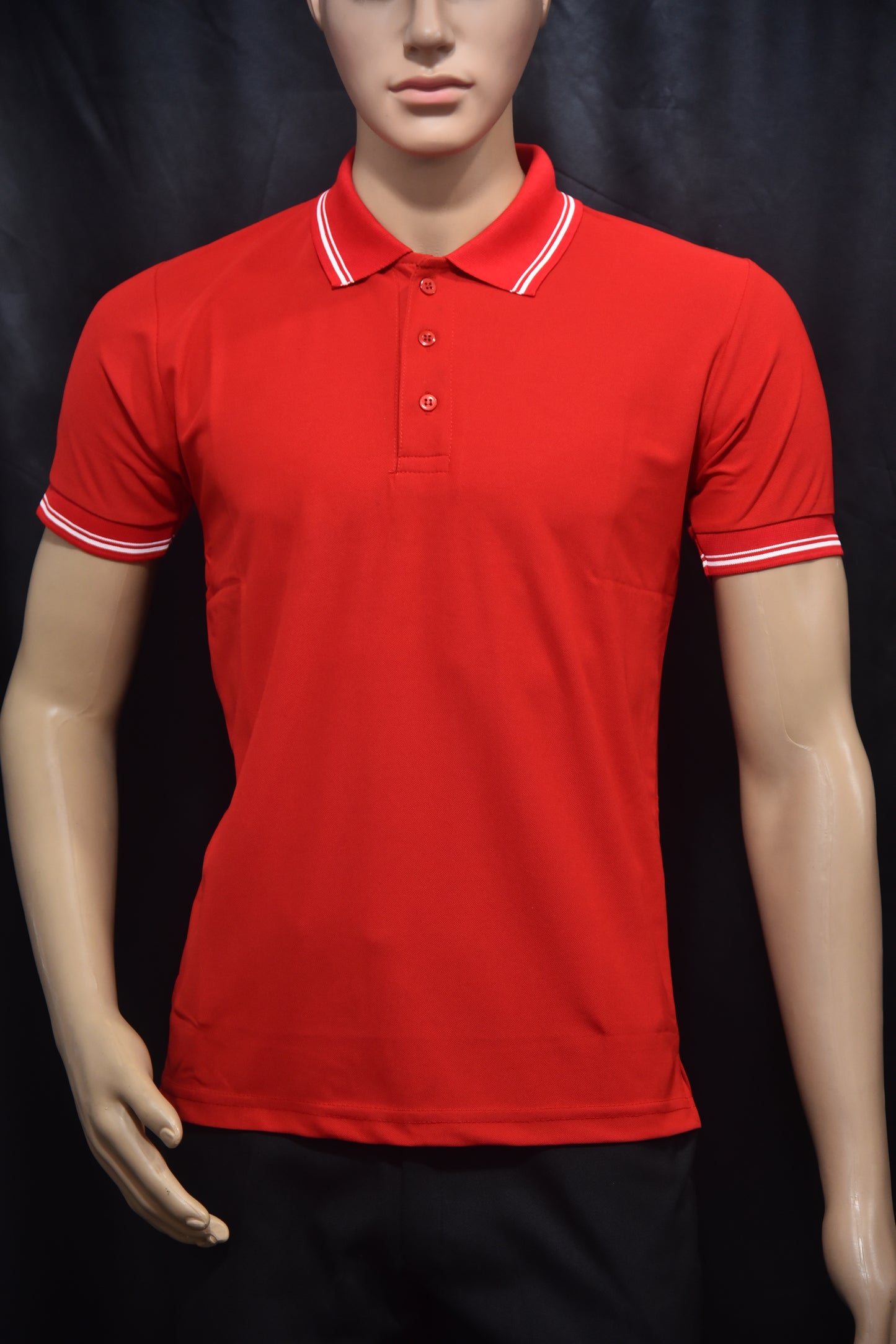 SAP Matty T-Shirt - Red with Double White Tipping - Rs. 199