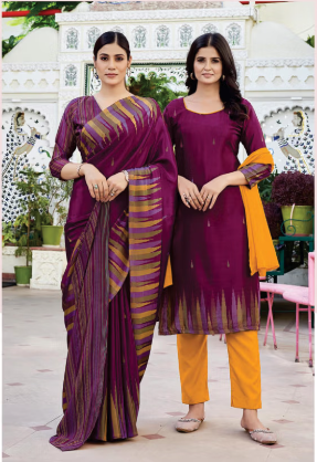 SAREE & UNSTITCHED SALWAR SUIT STYLE D.NO. 3357/ 3357-D PRICE RS 575