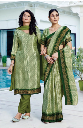 SAREE & UNSTITCHED SALWAR SUIT STYLE D.NO. 3371/ 3371-D PRICE RS 575