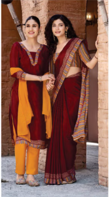 SAREE & UNSTITCHED SALWAR SUIT STYLE D.NO. 3393/ 3393-D PRICE RS 575