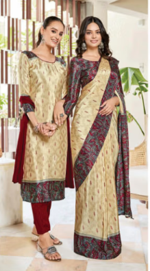 SAREE & UNSTITCHED SALWAR SUIT STYLE D.NO. 3343/ 3343-D PRICE RS 575