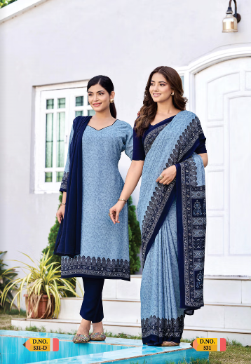 SAREE & UNSTITCHED SALWAR SUIT STYLE D.NO. 531/ 531-D PRICE RS 455
