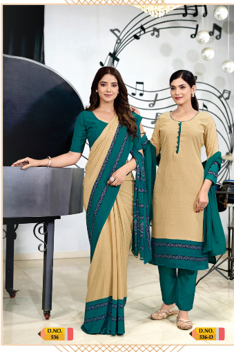 SAREE & UNSTITCHED SALWAR SUIT STYLE D.NO. 536/ 536-D PRICE RS 455