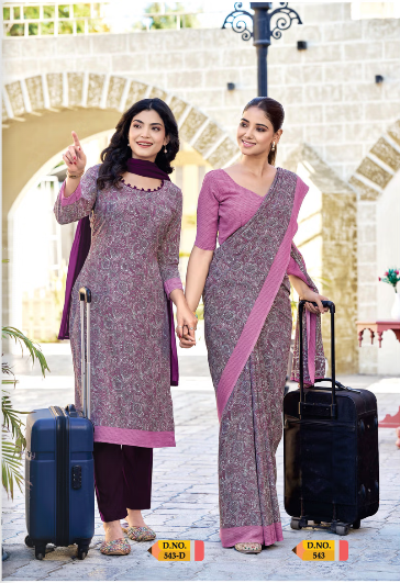 SAREE & UNSTITCHED SALWAR SUIT STYLE D.NO. 543/ 543-D PRICE RS 455