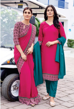 SAREE & UNSTITCHED SALWAR SUIT STYLE D.NO. 516/ 516-D PRICE RS 455