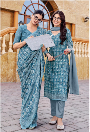 SAREE & UNSTITCHED SALWAR SUIT STYLE D.NO. 521/ 521-D PRICE RS 455