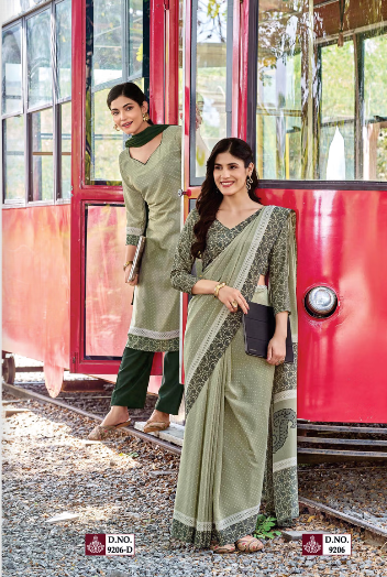 GANVESH PLUS SAREE & UNSTITCHED SALWAR SUIT D.NO. 9206 / 9206-D PRICE RS 615