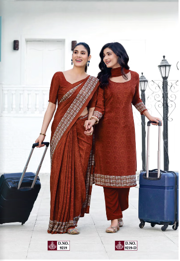 GANVESH PLUS SAREE & UNSTITCHED SALWAR SUIT D.NO. 9219 / 9219-D PRICE RS 615