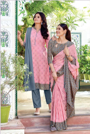 GANVESH PLUS SAREE & UNSTITCHED SALWAR SUIT D.NO. 9162 / 9162-D PRICE RS 615