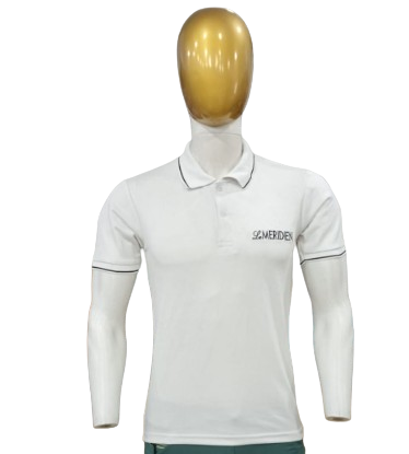 T-SHIRT SAP MATTY WHITE WITH BLACK TIPPING STYLE NO SMTS-01 PRICE RS 195 Per Piece