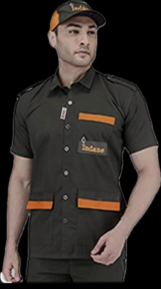 INDANE GAS VENDOR DELIVERY MAN – Complete Uniform Set. Olive Green Shirt With Same colour Trouser & P-Cap