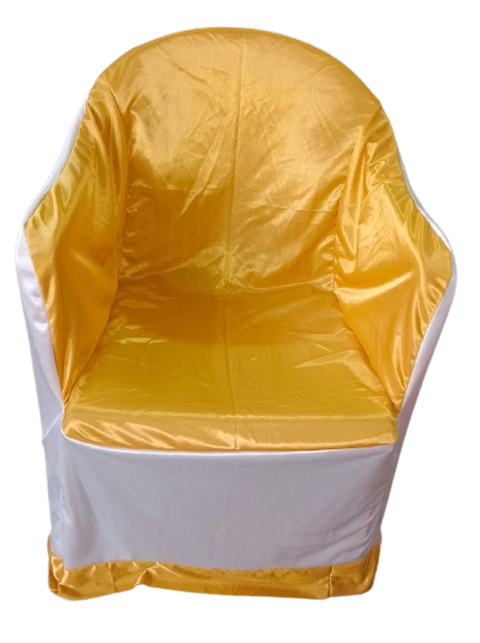Armed Plastic Chair Cover with Back Bow | Bright Lycra | Wedding & Banquet Decor