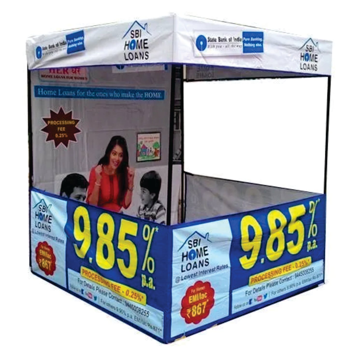 Promotional Canopy Tent - Demo Tent with Print Size in Feet 6' X 6' X 7' Rs 2850