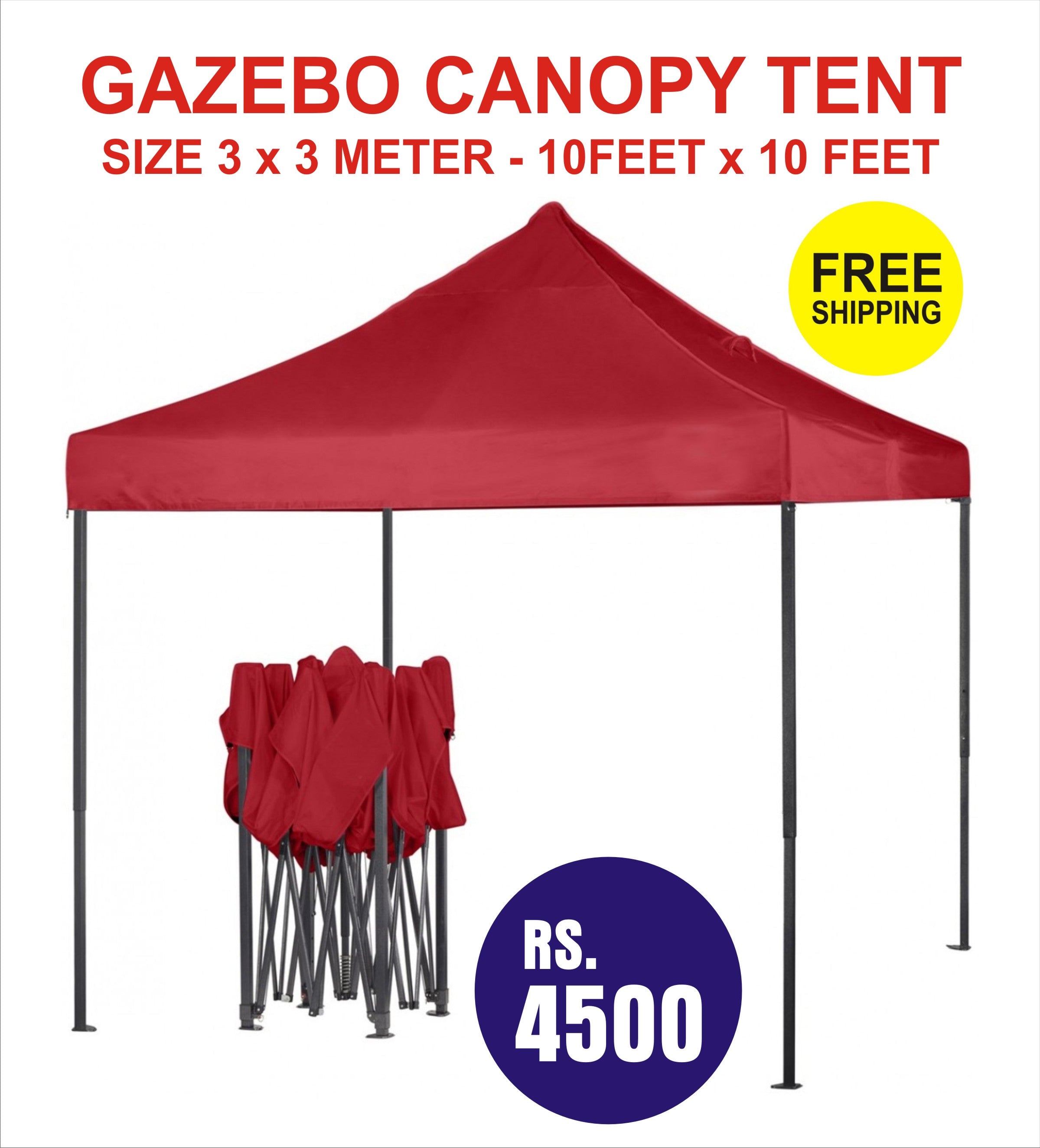 tent price in india Gazebo Canopy Tent Blue Color GT-03 SIZE 3 METER X 3 METER RS 4000 – lordsindia