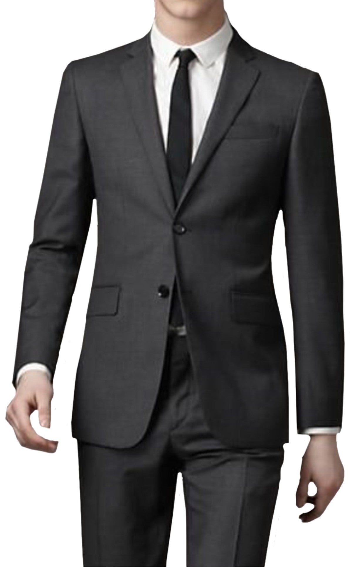 Suit Charcoal Grey Complete Two Button Blazer, Trouser, Shirt & Neck T –  lordsindia