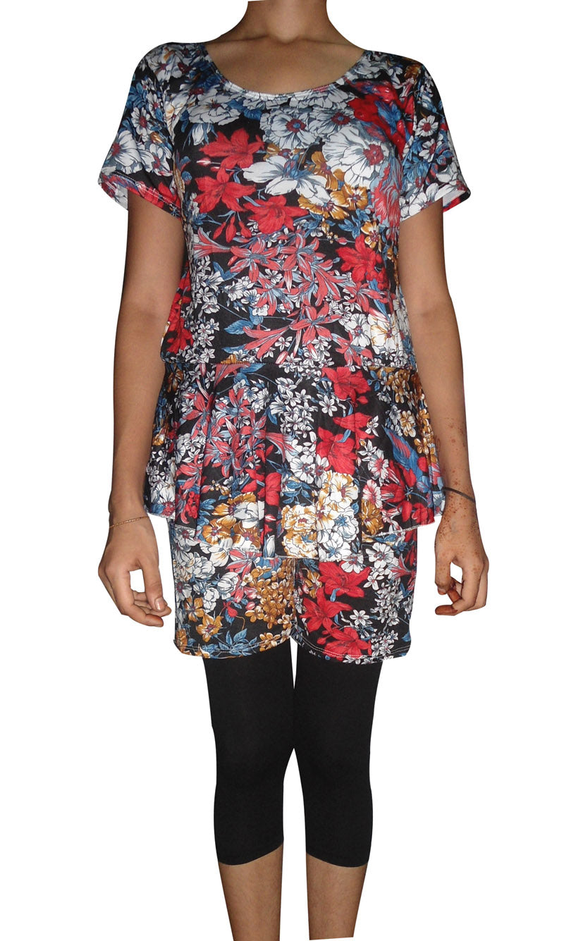 SWIMMING COSTUME FEMALES- T SHIRT WITH LEGGING WITH DIFFERENT DESIGN & COLOURS.
