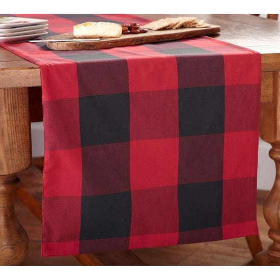 TABLE RUNNER SIZE 18" X 58" BLENDED BIG CHECK SUITING BLACK & WHITE. RS 75 PER PIECE MOQ 6