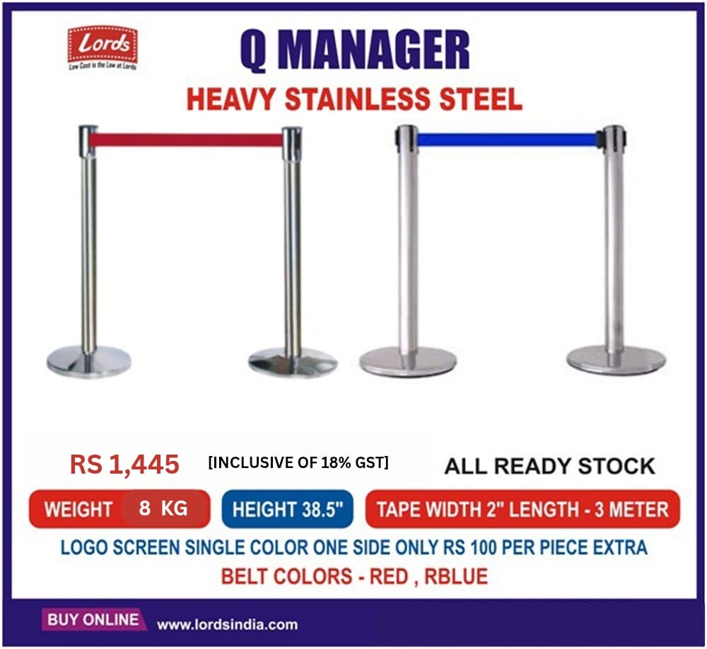 Q-MANAGER – STAINLESS STEEL RETRACTABLE BELT STANCHIONS