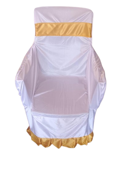 Armed Plastic Chair Cover with Back Bow | Bright Lycra | Wedding & Banquet Decor