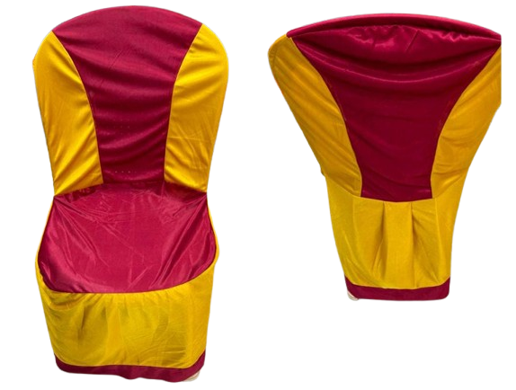 Plastic Armless Chair Cover Two Tone Designer | Bright Lycra 28 Gauge | Wedding, Party & Banquet Decor