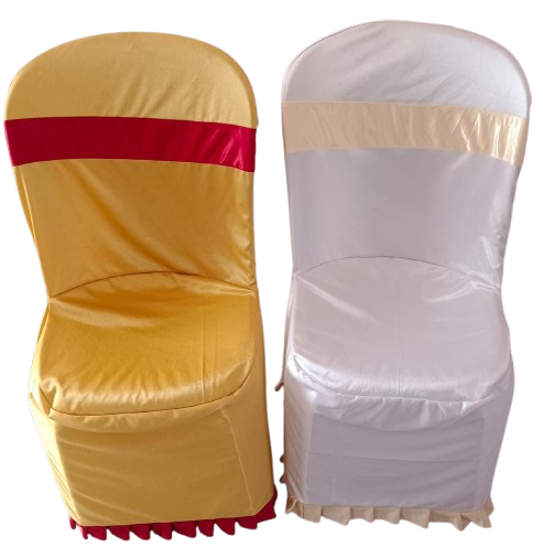Plastic Armless Chair Cover Bright Lycra 28 Gauge with Contrast Band (Patta)