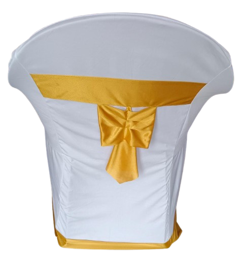 Armed Plastic Chair Cover with Back Bow | Bright Lycra | Wedding & Banquet Decor