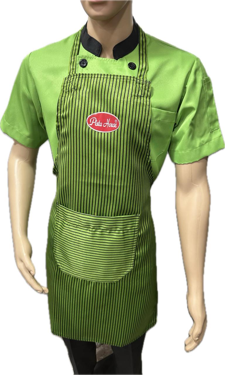 Apron Bib Zebra Stripe Black & Green Moq 6