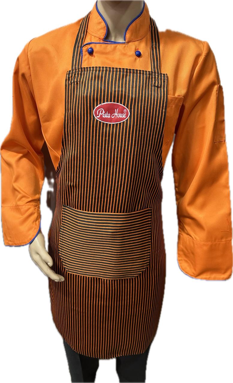 Apron Bib Zebra Stripe Black & Orange  Moq 6