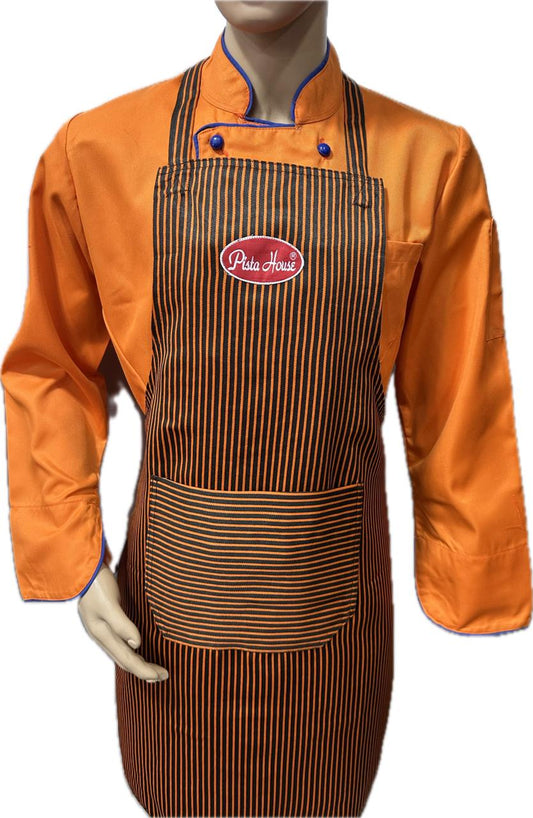 Apron Bib Zebra Stripe Black & Orange  Moq 6