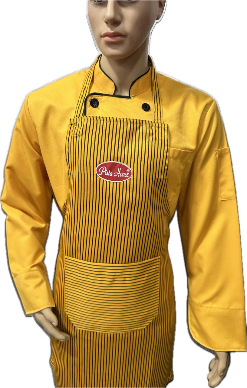 Apron Bib Zebra Stripe Black & Yellow Moq 6