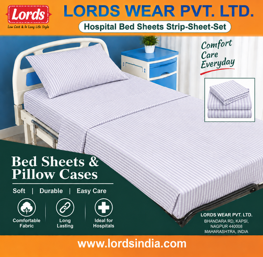 Hospital Bedsheet with Pillow Cover – JCT Mills Fabric ₹300 Per Piece