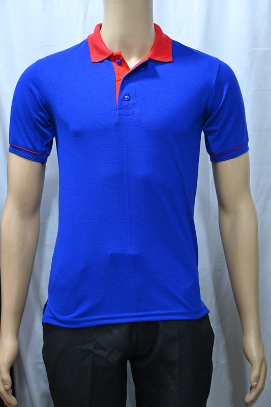 Royal Blue T-Shirt with Contrast Black Collar & Sleeve Rib – 220 GSM Code TST-09 Rs 175