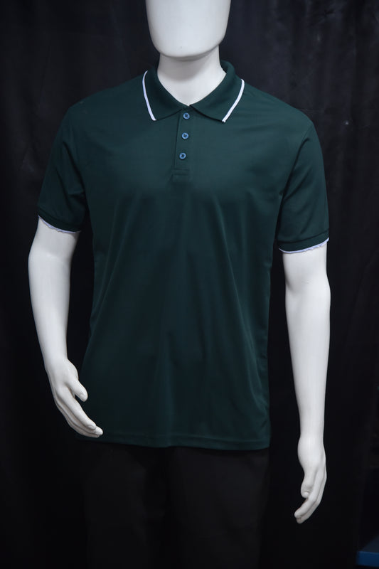 Tshirt Bottle Green with White Tipping. Premium T-Shirts – Sap Matti New Fusion Creations Rs 185