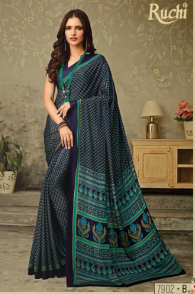 Saree Sari Luxury  Premium American Crape Georgette Design - 7902 * B