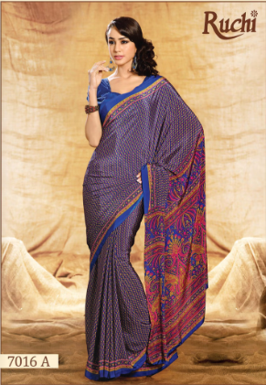 Saree Sari Luxury  Premium American Crape Georgette Design - 7016 A