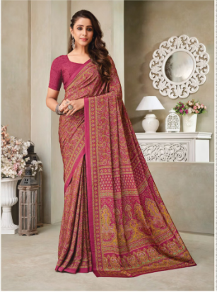 Saree Sari Luxury  Premium American Crape Georgette Design - 21701*A