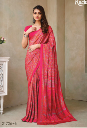 Saree Sari Luxury  Premium American Crape Georgette Design - 21706*B