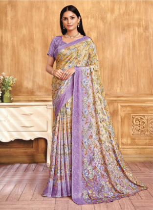 Saree Sari Luxury  Premium American Crape Georgette Design - 38201-C