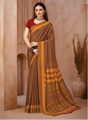 Saree Sari Luxury  Premium American Crape Georgette Design - 42402-B