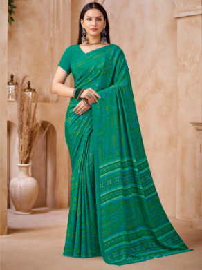 Saree Sari Luxury  Premium American Crape Georgette Design - 42404-B