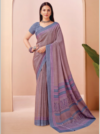 Saree Sari Luxury  Premium American Crape Georgette Design - 42501-D