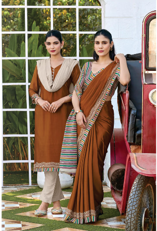SAREE & UNSTITCHED SALWAR SUIT STYLE NO. 3391/ 3391-D PRICE RS 575