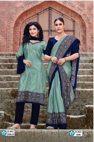 SAREE & UNSTITCHED SALWAR SUIT STYLE NO. 3396/ 3396-D PRICE RS 575