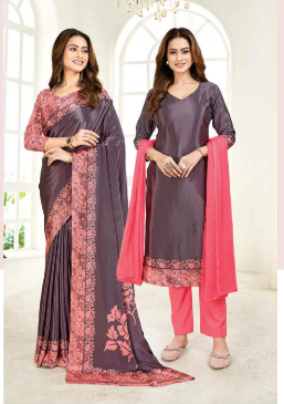 SAREE & UNSTITCHED SALWAR SUIT STYLE  D.NO. 3318/ 3318-D PRICE RS 575