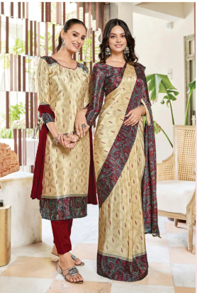 SAREE & UNSTITCHED SALWAR SUIT STYLE  D.NO. 3343/ 3343-D PRICE RS 575