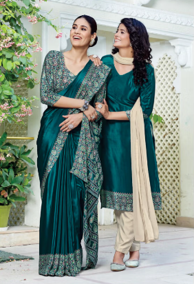 SAREE & UNSTITCHED SALWAR SUIT STYLE  D.NO. 3356/ 3356-D PRICE RS 575
