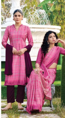SAREE & UNSTITCHED SALWAR SUIT STYLE  D.NO. 3381/ 3381-D PRICE RS 575